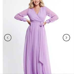 Bump Friendly Lavender Chiffon Maxi Dresses × 1Lavender / XXXL